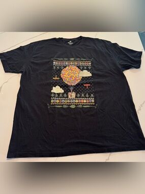 Disney•Pixar Up House - Black Crewneck Graphic Tee